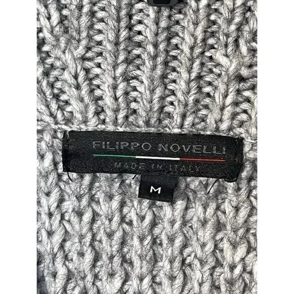 New Filippo Novelli Gray Alpaca Wool Knit Button Cardigan Sweater - Italy - Picture 5 of 7